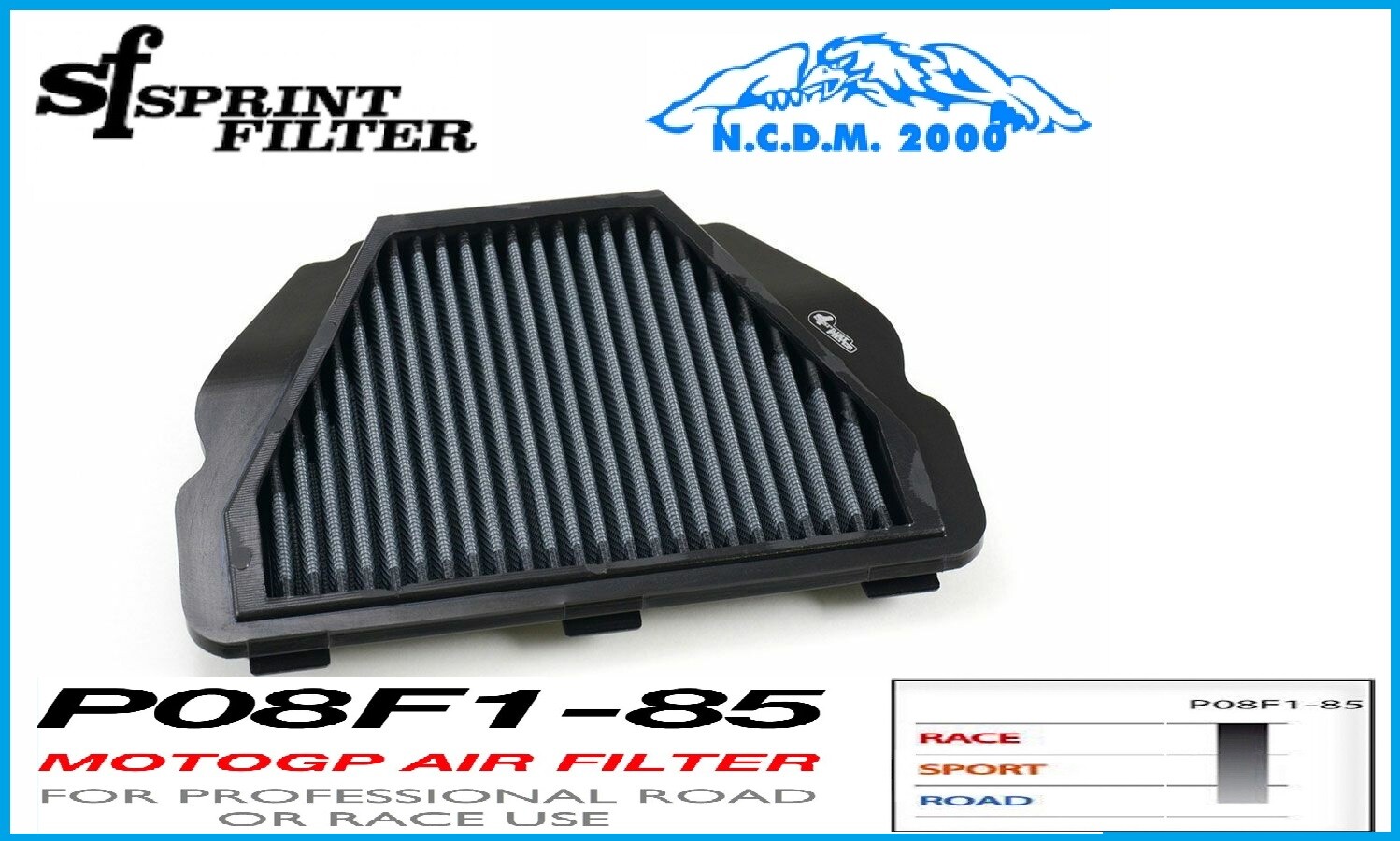 Sport Air Filter P08F1-85 Sprintfilter Kawasaki 1000 ZX-10R