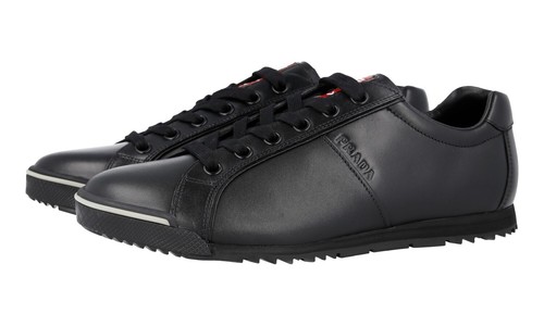 PRADA｜SNEAKERS (1E792M 3LPF F0002) Black Downtown Bold leather sneakers | PRADA