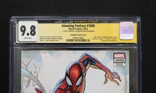AMAZING FANTASY SPIDERMAN 1000 CGC 9.8 SS 1:200 # 43/200 J SCOTT CAMPBELL RETRO