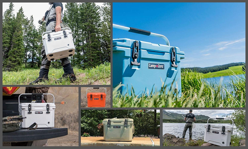 20L | 21.13 Quart Premium Cooler/Ice Chest with 4 Molded-In Cup Holders and Fold