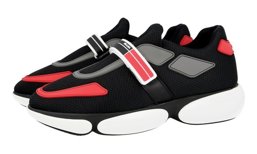 PRADA ボロタイ AUTH PRADA CLOUDBUST SNEAKERS SHOES 1E293I BLACK SPORT KNIT