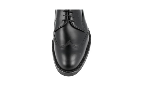 Pre-owned Prada Auth Luxury  Derby Business Shoes 2ee304 Black