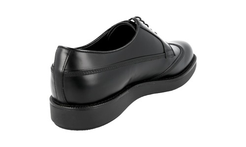 Pre-owned Prada Auth Luxury  Derby Business Shoes 2ee304 Black