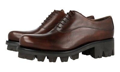 PRADA MONOLITH PLATEAU FORMAL WINTER SHOES 1E122G NEW US 10.5 EU 40,5 41 UK 7.5