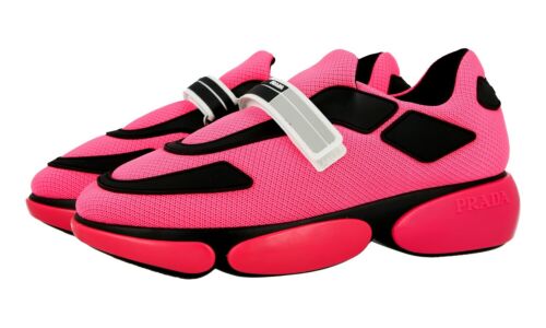 AUTH LUXURY PRADA CLOUDBUST SNEAKERS SHOES 1E293I PINK KNIT AUTH LUXURY PRADA CLOUDBUST SNEAKERS SHOES 1E293I PINK KNIT