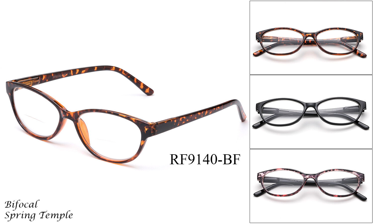 Cateye Bifocal Reading Glasses Women Plastic Frame Readers Oval Light