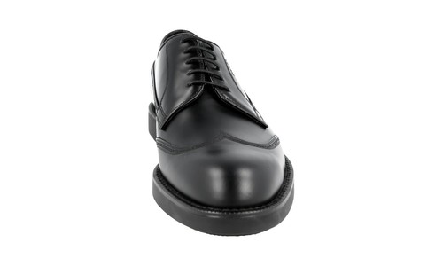 Pre-owned Prada Auth Luxury  Derby Business Shoes 2ee304 Black
