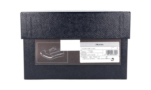 Pre-owned Prada Auth Luxury  Derby Business Shoes 2ee304 Black