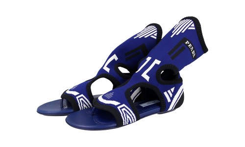 プラダサンダル Navy Monolith rubber sandals | PRADA
