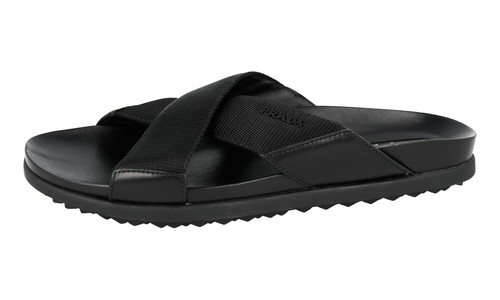 Pre-owned Prada Auth Luxury  Sandals Shoes 4x3210 Black Leather