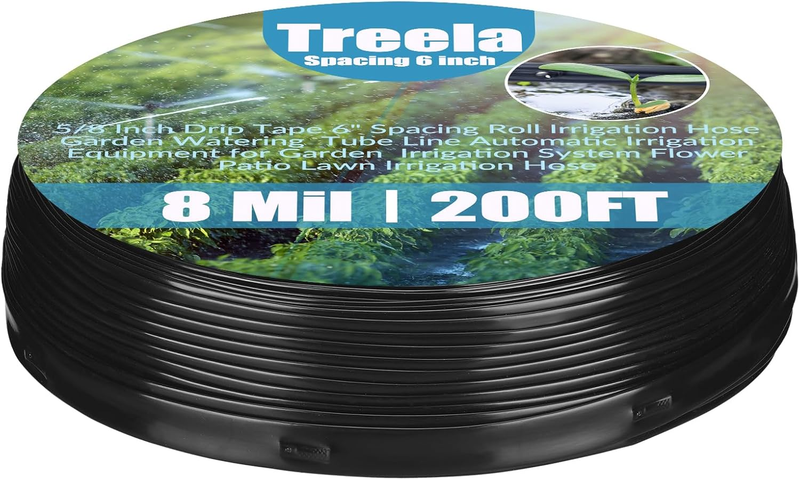 Drip Tape 200Ft 5/8 Inch 8 Mil Irrigation Hose Garden Watering Tube Line For