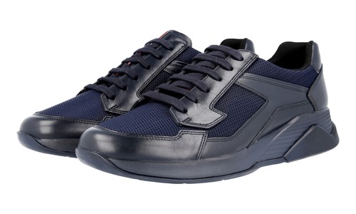 【送料&関税込】Prada Navy Blue Leather Sneakers LUXURY PRADA SNEAKERS SHOES 4E2996 NAVY BLUE LEATHER NEW | eBay