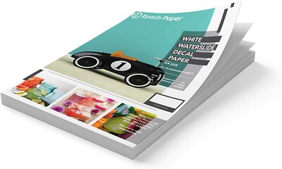 Epoch Paper White Inkjet Waterslide Decal Paper 20 Sheets Water Slide Transfer