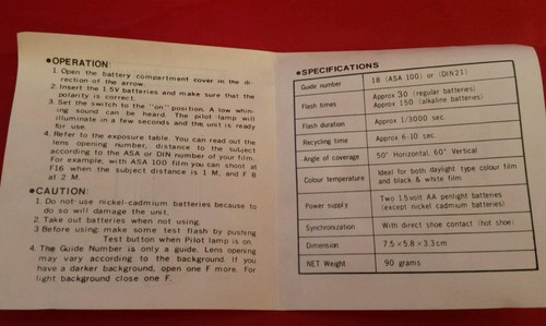 Vtg Fotex 35mm Camera W/ Original Box Flash Case Instructions Taiwan UNTESTED