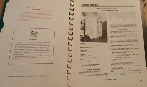 tektronix instruction manual type 126 power supply vintage book booklet rare