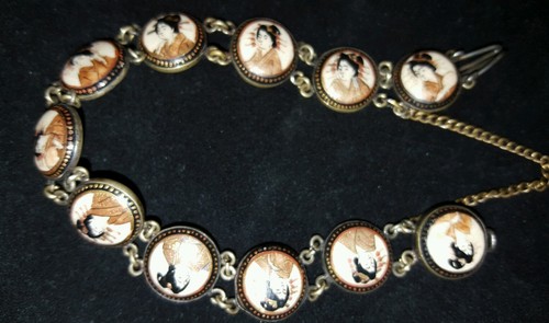 antique vintage geisha bracelet rare find