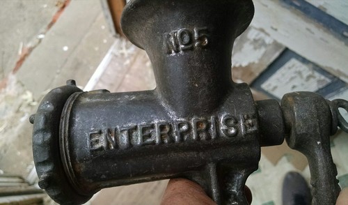 Antique Enterprise Meat Grinder Hand Crank Old Farm