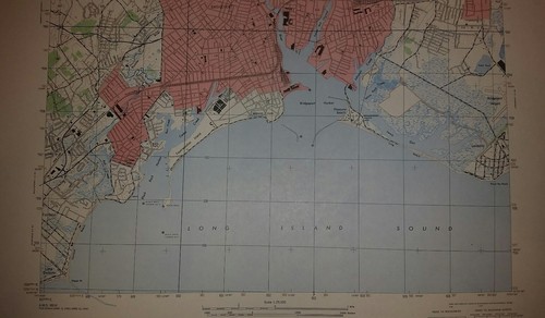 1940's Army topographic map (like USGS) Bridgeport Connecticut -Sheet 6366 II NW