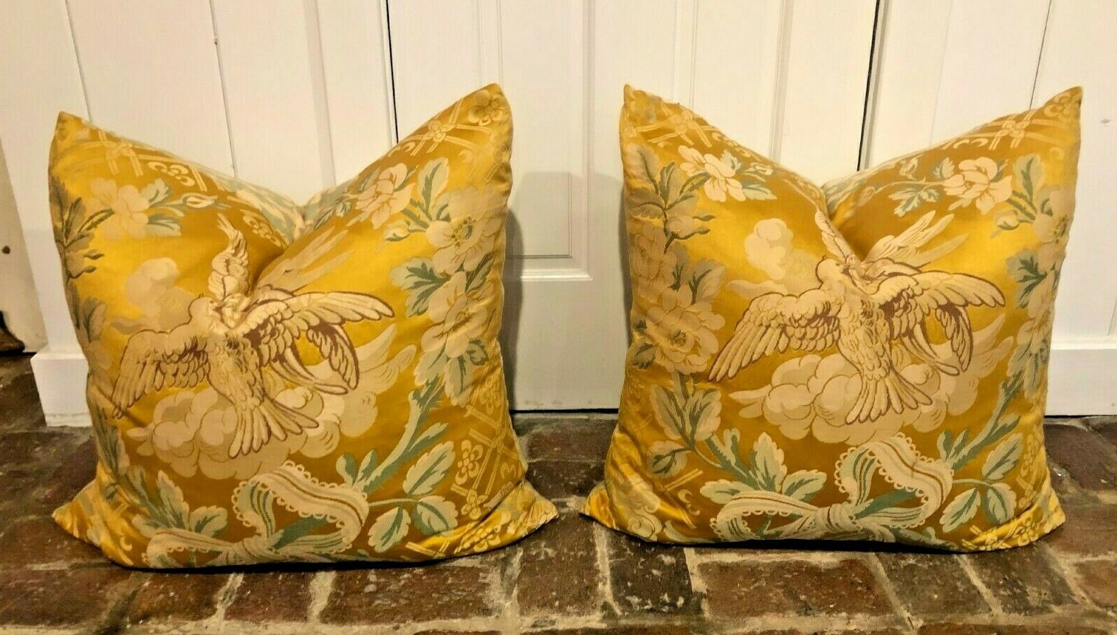 GOREGEOS COUTURE 'Pergolesi' Fortuny Textile Decorative Bolster Pillow Pillows