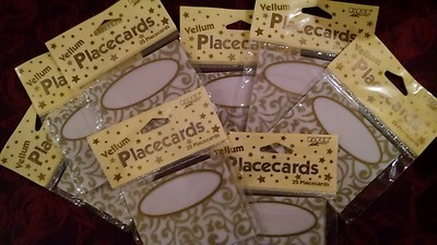 7 Packs of 25 Vellum Placecards by Paper Art Wedding Ivory - Elegant Touch