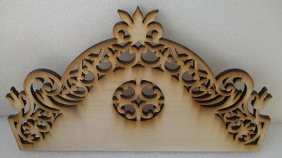 BELL FLOWER PIERCE CARVED MAPLE MIRROR CREST PEDIMENT NEW UNFINISHED
