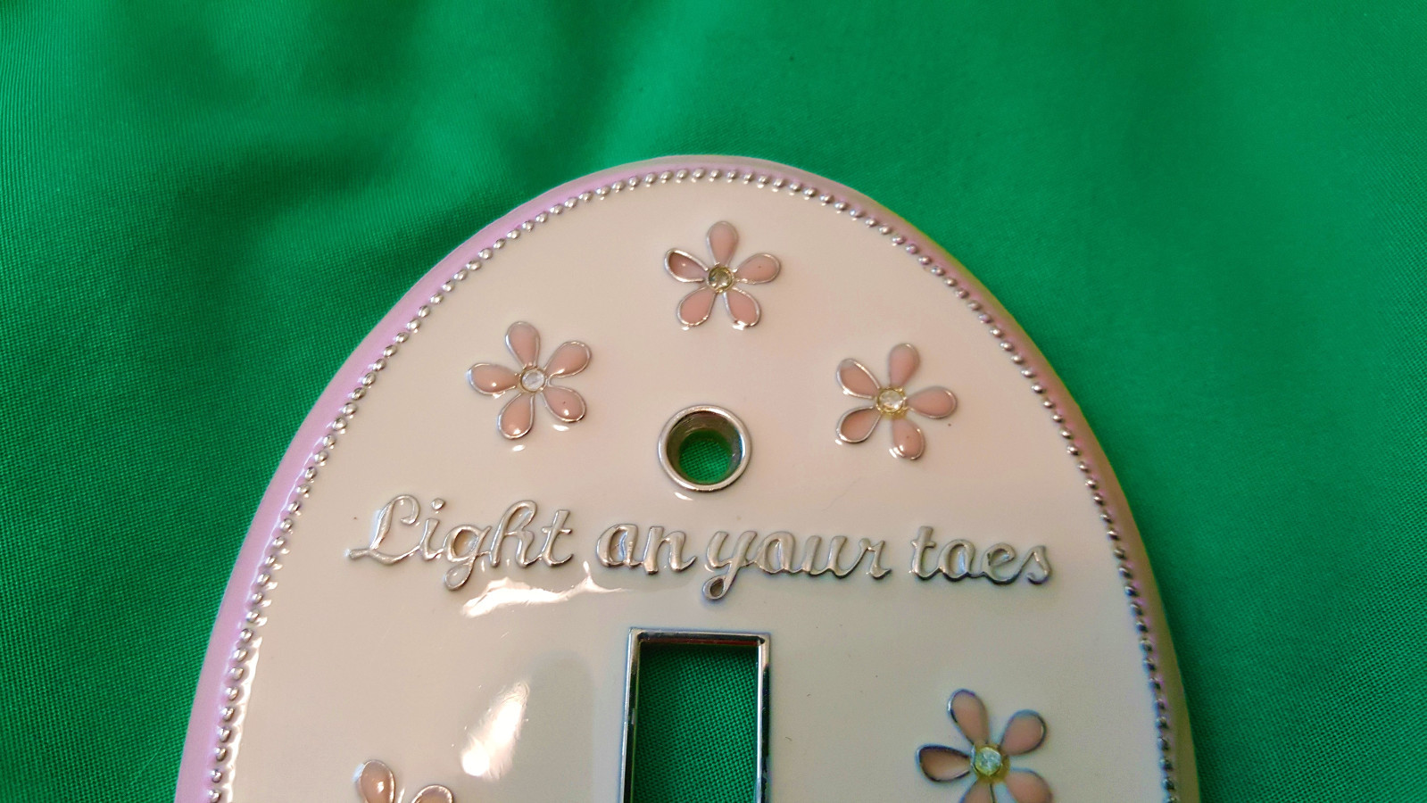 Pink Ballerina Light Switch, solid metal made Plate.