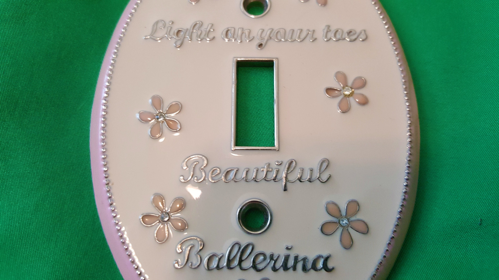 Pink Ballerina Light Switch, solid metal made Plate.