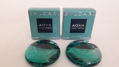 Bvlgari AQUA MARINE 2 Cute Mini Bottles in edt NIB !!!
