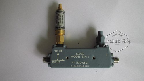 used 24712 narda 2-18.6GHz 16dB SMA RF microwave coaxial coupler