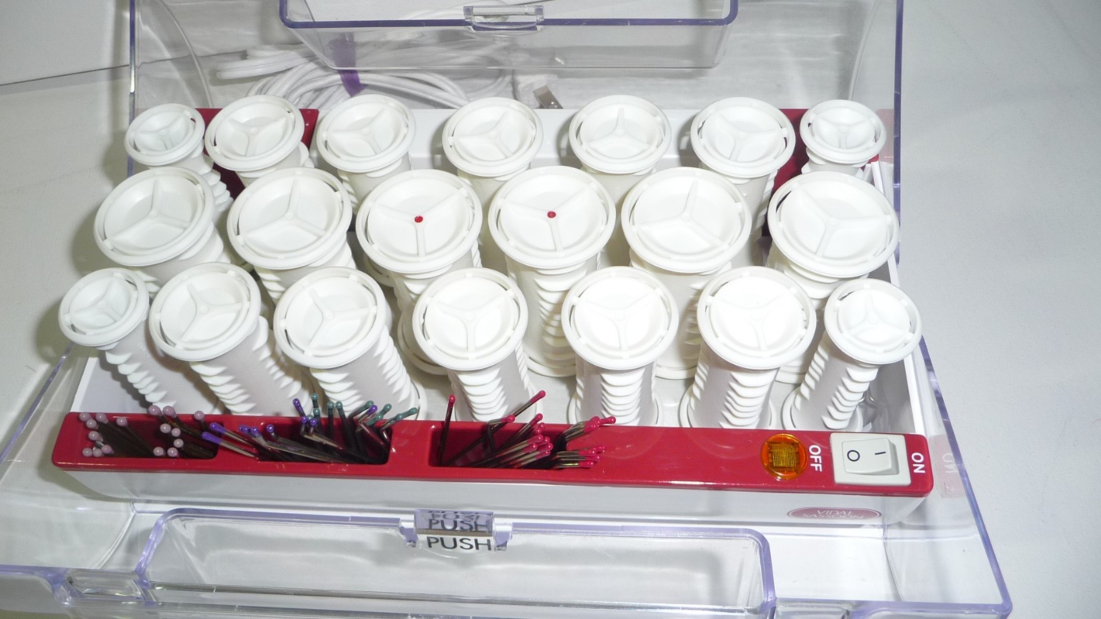 Vidal Sassoon Pageant Hair Curlers Hot Rollers & Pins VS321F Travel Hair Styling