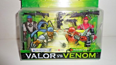 Gi Joe valor vs venom Heavy Duty vs. Razor Claw moc, misp, mib