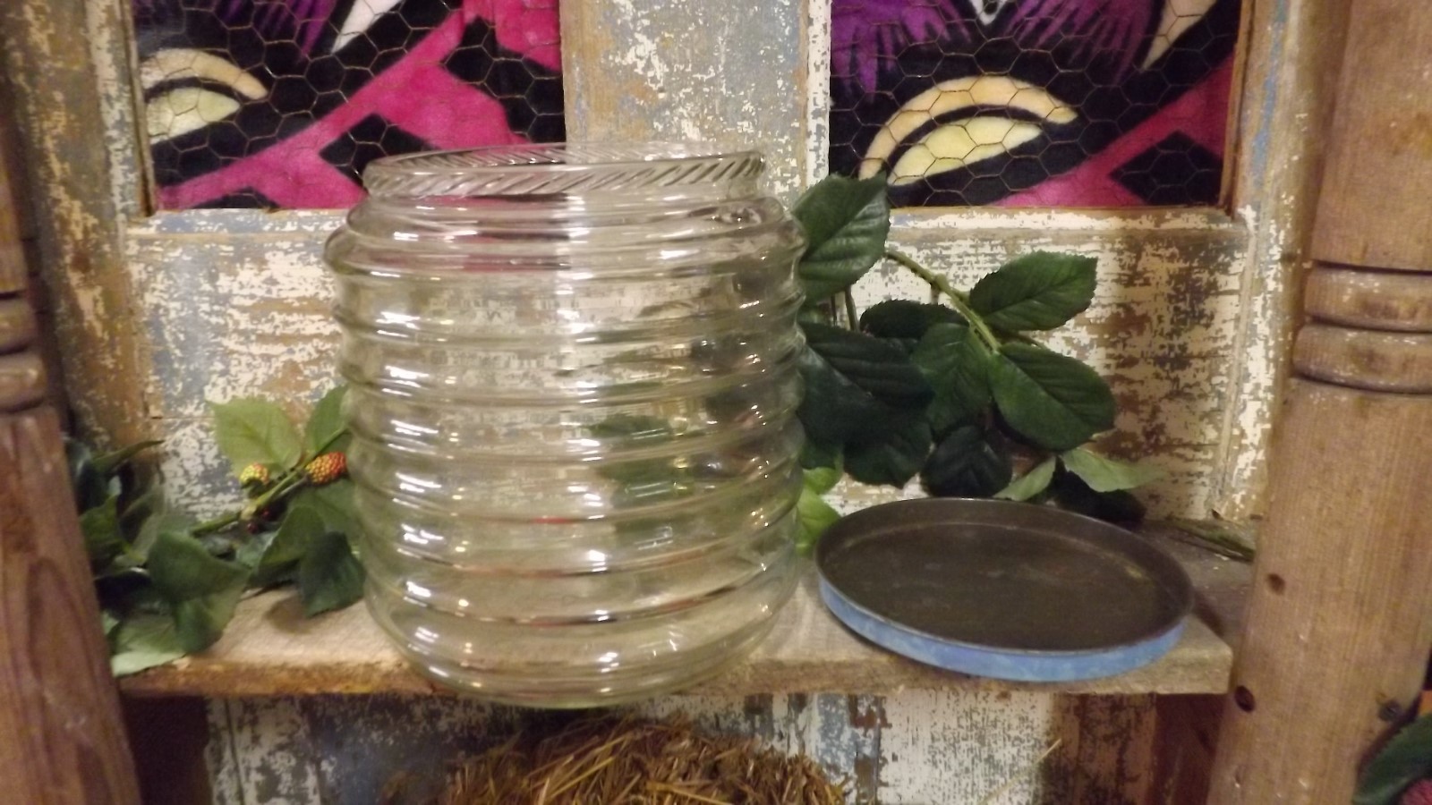 Antique Sellers Cabinet Jar (Ribbed)