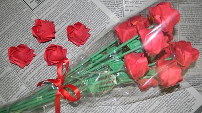 origami rose bouquet handmade rose a dozen red rose bouquet