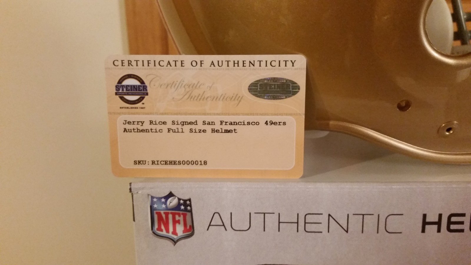 Jerry Rice Signed Full Size Riddell Helmet Steiner Cert/Coa SF 49ers See Below