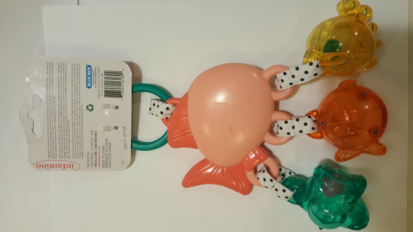Infantino Jingle Sea Charms Fish Rattle for baby 0+ months NWT