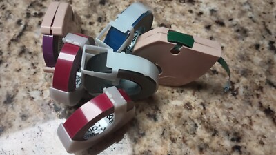 lot 6 dymo label  rolls for label maker red black green purple Vtg Office