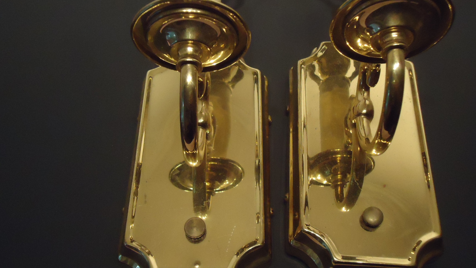 Vintage Pair Brass Color Wall Sconce Sconces