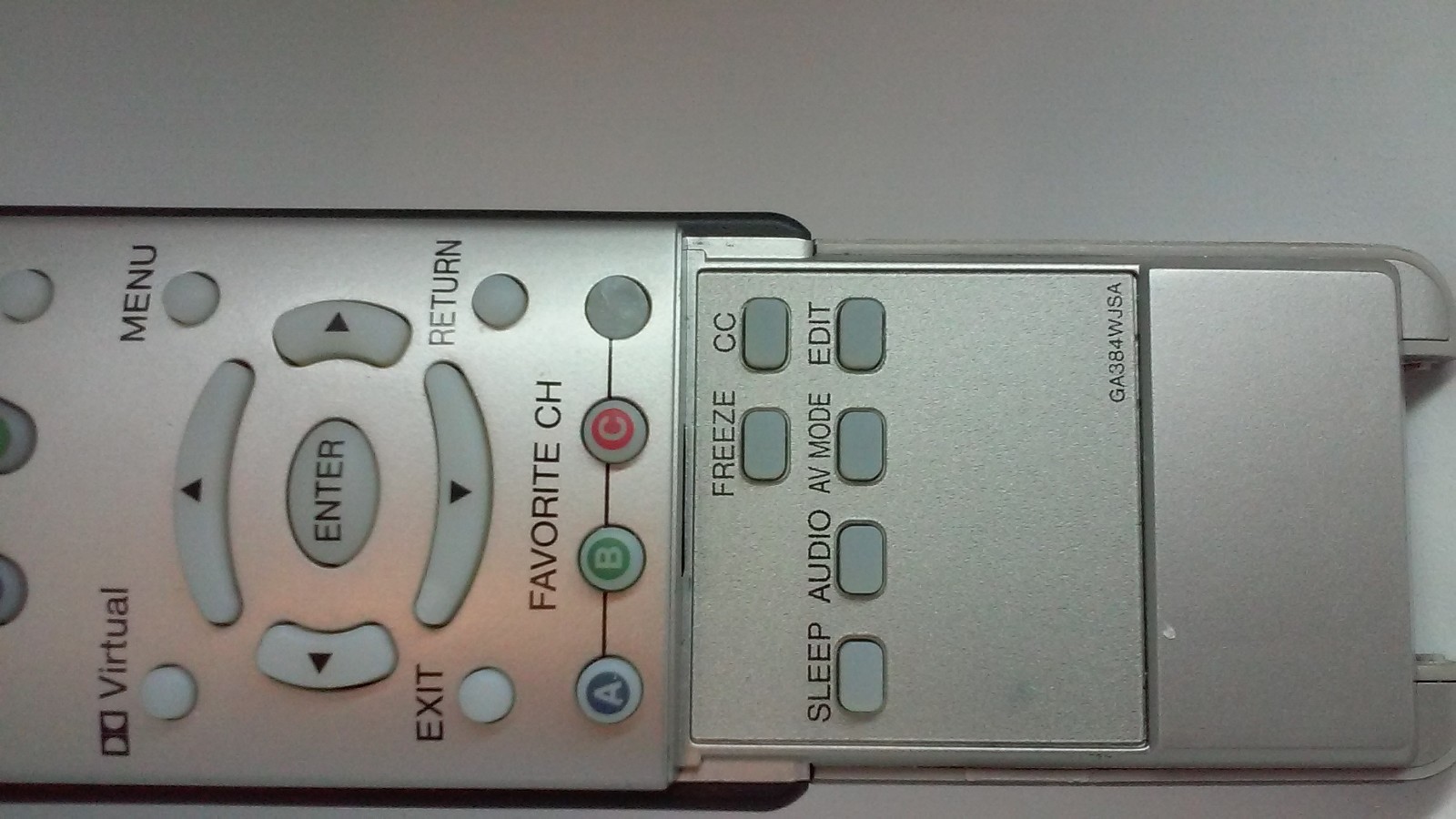 Sharp Aquos GA384WJSA TV/VCR/DVD/CBL/SAT REMOTE CONTROL LIGHTS UP