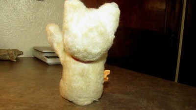 VINTAGE MCM HAPPY KITTEN Wind-Up Toy. Korea Kitty Cat with Ball. Works