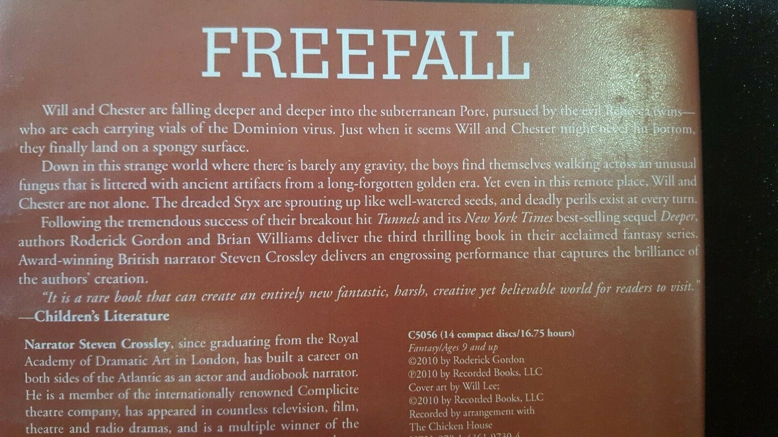 Recorded Books- FreeFall RODERICK GORDON & BRIAN WILLIAMS 14 Disc Set