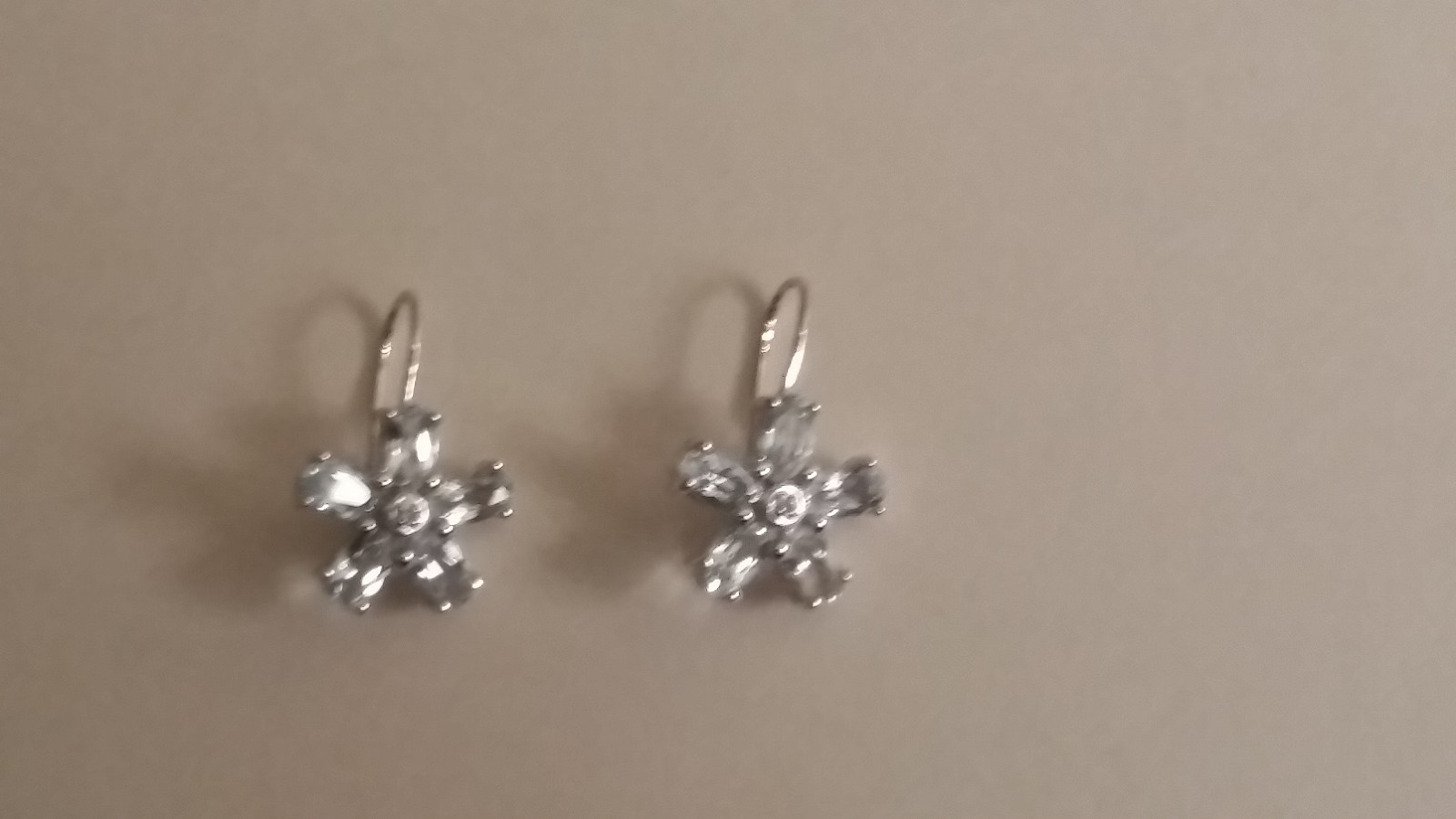 Brand New Petite Drop Earrings With Topaz and a Small Diamond In Each Earring