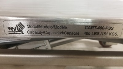 Vestil CART-400-PSS 400 Lb Ld Cap 27-1/2 x 17-5/8 In Platform Scissor Lift Table