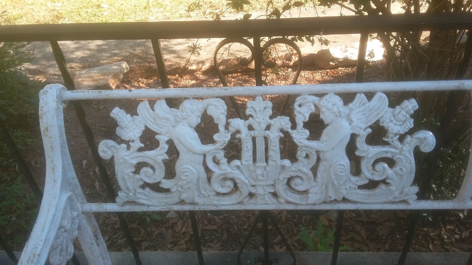 Neoclassical CAST IRON GARDEN BENCH KARL FRIEDRICH SCHINKEL 69 x 31 x 19