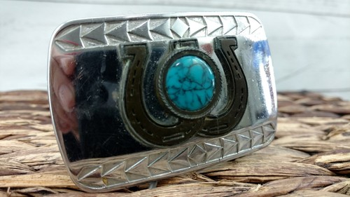 Turquose Horseshoes's Belt Buckle Vintage