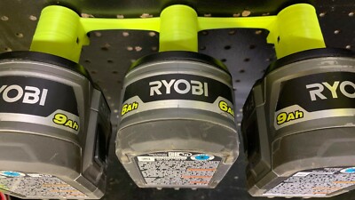 TRIPLE RYOBI GREEN Battery Holder Wall Mount for Ryobi One+ One Plus 18V