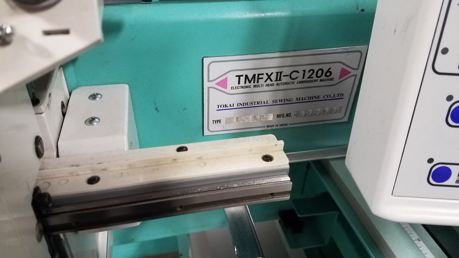 1998 Tajima TMFX II C1206 6 Head 12 Needle Embroidery Machine