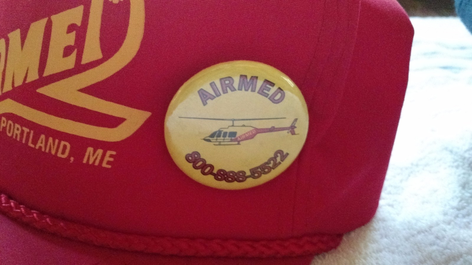 Rare New Maine Air Ambulance AIRMED Hat & Pin with Extra Paramedic Cap