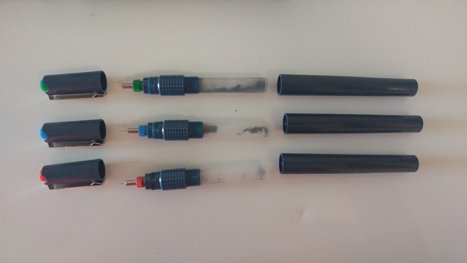 Vintage Staedtler Marsmatic 700 Technical 3 Pens Set With Ink