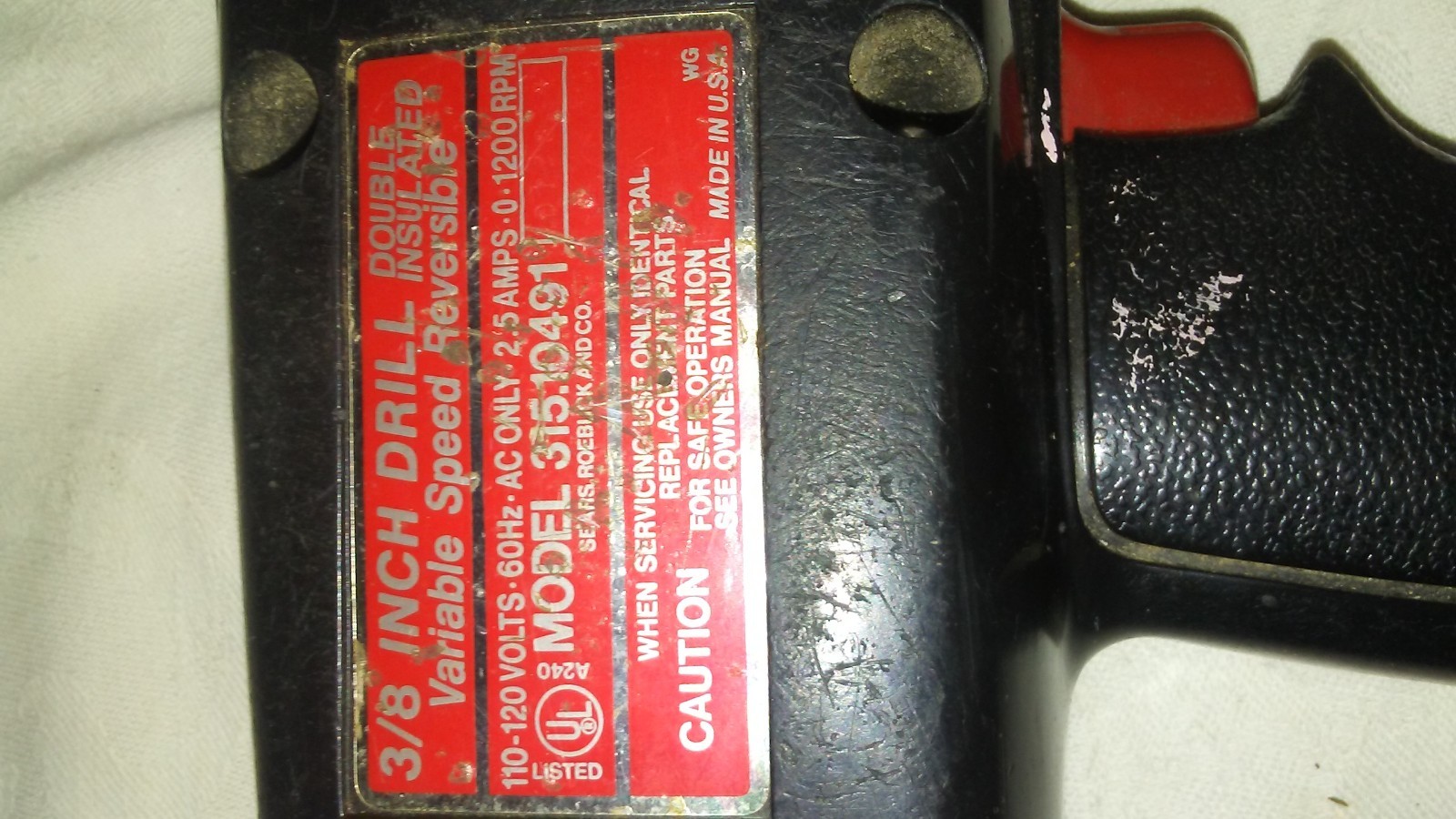 SEARS CRAFTSMAN 315.10491 3/8 INCH DRILL VARIABLE SPEED REVERSIBLE And free gift