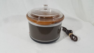 Vintage Rival Crock-ette Crock Pot 1 Qt Mini Slow Cooker Stoneware 3200/2